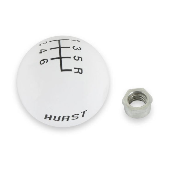 Hurst Shift Knob - White 6-Speed - Add-On Shifter Stick