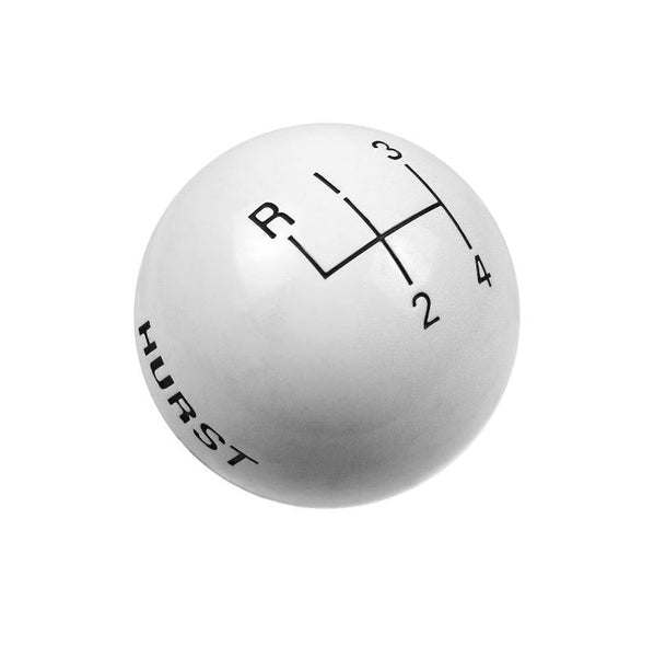 Hurst Shift Knob - White 4-Speed - Add-On Shifter Stick