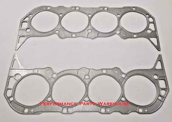 (2) CHEVY 396 427 454 BBC STEEL SHIM HEAD GASKETS .020" - HP High Compression